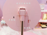 Pink 3 Colour LED Light 360 Degree Rotation Mirror
