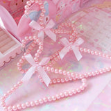 Pink Pearl With Bow Clothes Hangers