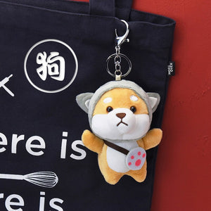 Corgi Shiba Inu Dog Puppy Plush Keychain