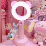 Fold Up Foldable Pink Animal Ringlight Ring Light Bear Rabbit Night Light Desk Lamp