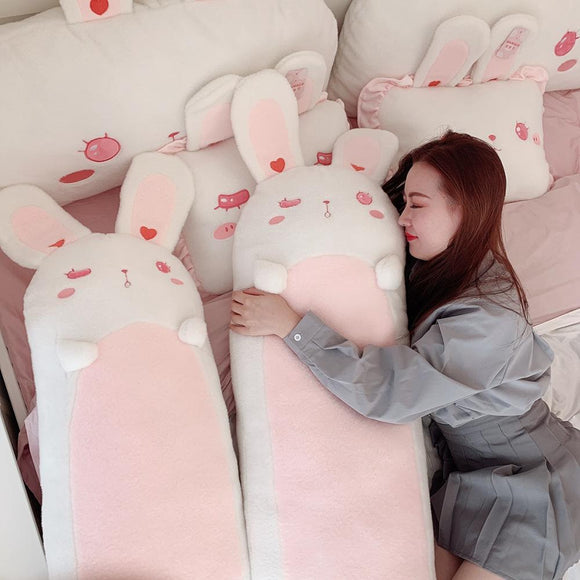 80~120cm Giant long Lolita Bunny Stuffed hug Pillow Pink Rabbit Girl Sleeping Throw Pillow Pregnant pillow Boyfriend Pillow