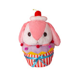 Bunny Rabbit Loppy Floppy Ears Cupcake Cake Pink Strawberries Plush Toy