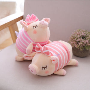 25cm Cute Pig Plush Pendant Soft Stuffed Cartoon Animal Bowknot Pig Toy Auto Accessories Chuck Pendant Girls Kids Birthday Gifts