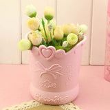 Floral Heart Pen Pot Organiser Tub Holder - Pink, Lilac, Blue