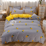 Cute Bedding Bedsheets Bed Set - Peach, Flowers, Stars Kawaii