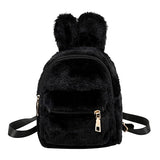 Children School Bag Plush Faux Fur Mini Rabbit Ears Kids Backpacks Girls Children School Kindergarten Shoulder Mini Backpacks