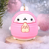 2020 Molang Rabbit Korean Cartoon Keychain Cute And Exquisite Pvc Cartoon Doll Key Chain Hanging Decoration Keyring Accessories