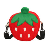 Red Strawberry PU Leather Crossbody Bag Gold Chain