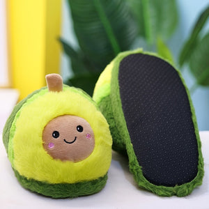 Kawaii Plush Avocado Slippers Fruit Toys Cute Pig unicorn Warm Winter Adult Shoes Doll Women Indoor Household Products