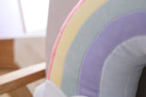 Pastel Rainbow Cloud Plush Moon Multicoloured Stripey Candy Star Moon Plush