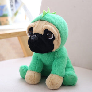 Pug Plush Wearing Dinosaur Kigurumi or White Bunny Costume Giraffe Elephant - LoveJojo